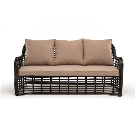 "Ницца" диван из искусственного ротанга трехместный, цвет бронзовый