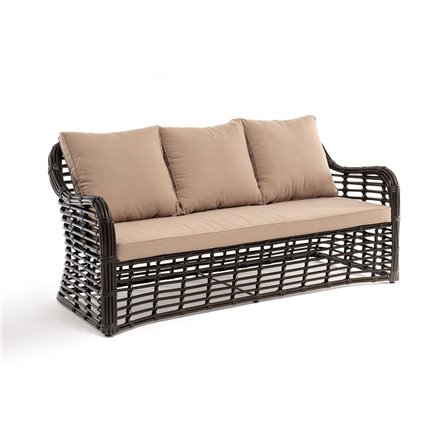 "Ницца" диван из искусственного ротанга трехместный, цвет бронзовый