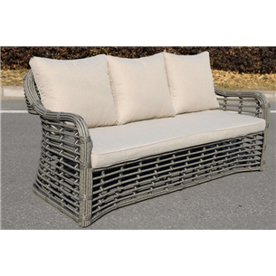 "Ницца" диван из искусственного ротанга трехместный, цвет серый