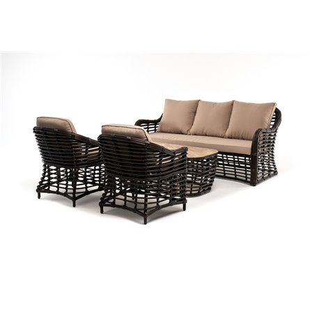 "Ницца" лаунж-зона из искусственного ротанга, цвет бронзовый