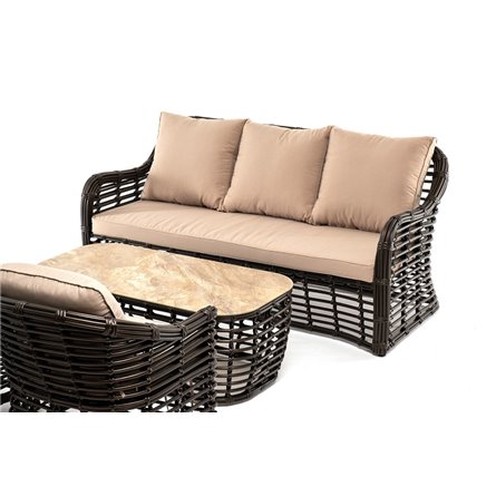 "Ницца" лаунж-зона из искусственного ротанга, цвет бронзовый