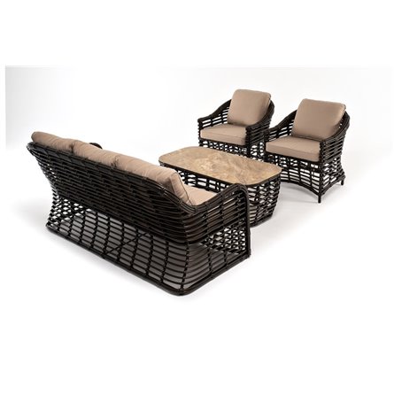 "Ницца" лаунж-зона из искусственного ротанга, цвет бронзовый