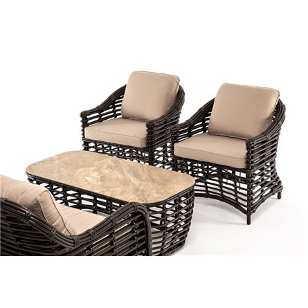 "Ницца" лаунж-зона из искусственного ротанга, цвет бронзовый