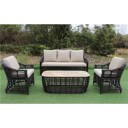 "Ницца" лаунж-зона из искусственного ротанга, цвет бронзовый