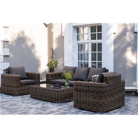 "Палермо" лаунж-зона из искусственного ротанга, цвет соломенный