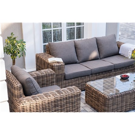 "Палермо" лаунж-зона из искусственного ротанга, цвет соломенный