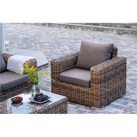 "Палермо" лаунж-зона из искусственного ротанга, цвет соломенный