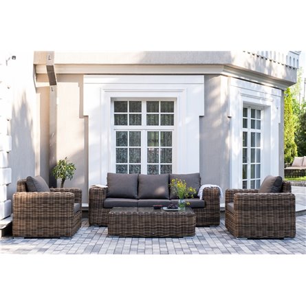 "Палермо" лаунж-зона из искусственного ротанга, цвет соломенный