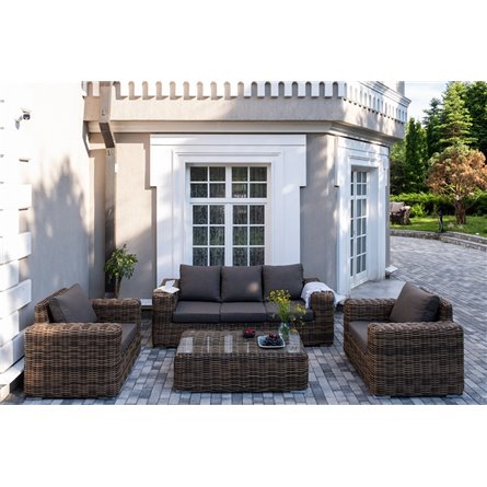 "Палермо" лаунж-зона из искусственного ротанга, цвет соломенный