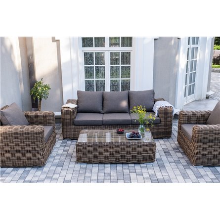 "Палермо" лаунж-зона из искусственного ротанга, цвет соломенный