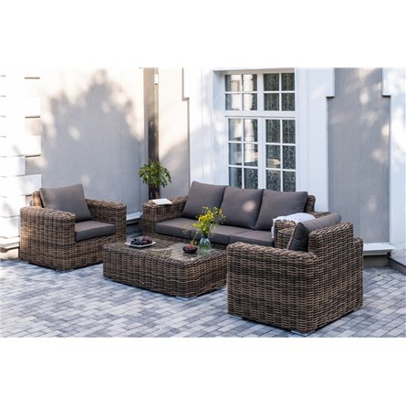 "Палермо" лаунж-зона из искусственного ротанга, цвет соломенный