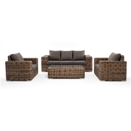 "Палермо" лаунж-зона из искусственного ротанга, цвет соломенный