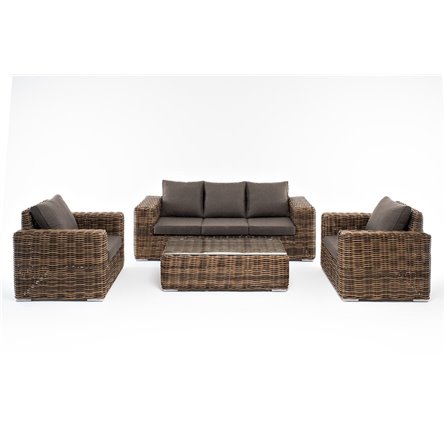 "Палермо" лаунж-зона из искусственного ротанга, цвет соломенный