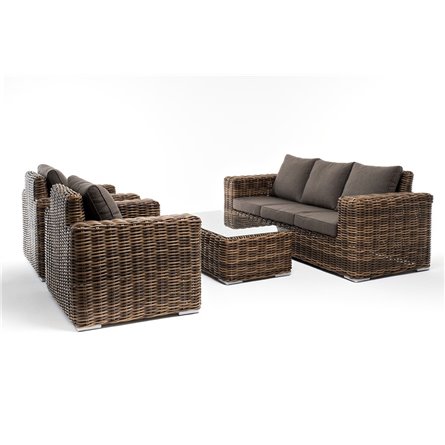 "Палермо" лаунж-зона из искусственного ротанга, цвет соломенный