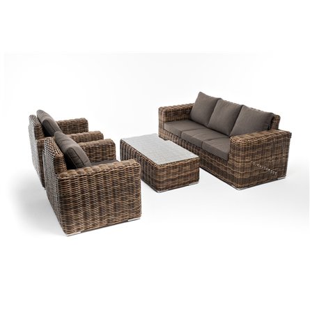 "Палермо" лаунж-зона из искусственного ротанга, цвет соломенный