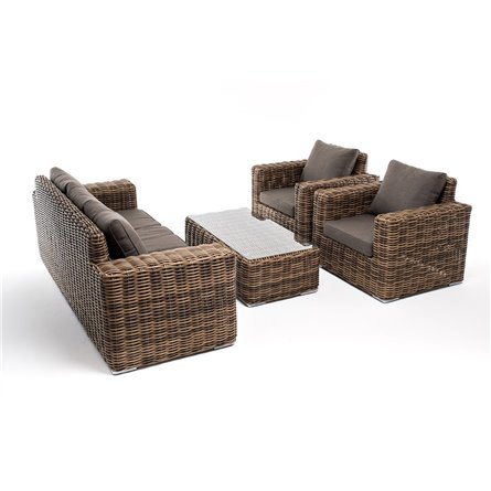 "Палермо" лаунж-зона из искусственного ротанга, цвет соломенный