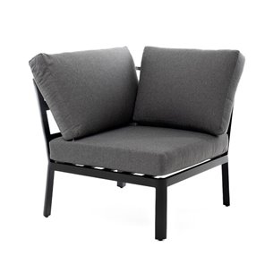 "Париж" модуль диванный алюминиевый угловой, цвет серый