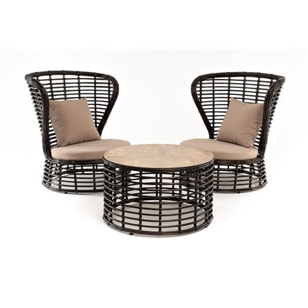 "Парма" кофейный комплект из искусственного ротанга, цвет бронзовый