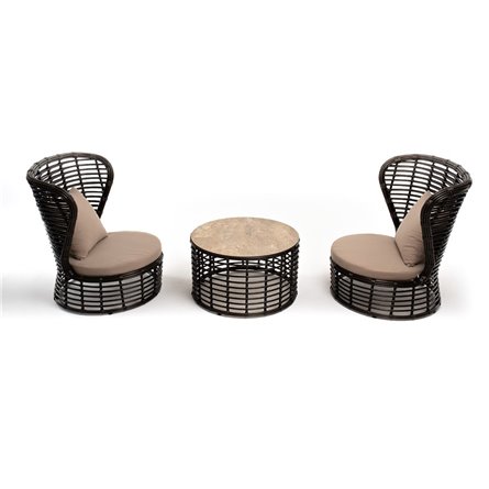 "Парма" кофейный комплект из искусственного ротанга, цвет бронзовый