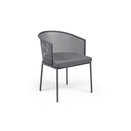 "Прометей" стул, каркас из стали темно-серый (RAL7024) муар, ткань темно-серая 027