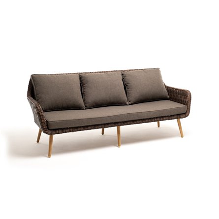 "Прованс" диван из искусственного ротанга трехместный, цвет коричневый