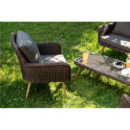 "Прованс" лаунж-зона плетеная из искусственного ротанга, цвет коричневый