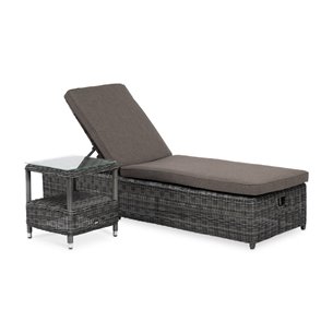 "Рим" комплект шезлонг со столиком, цвет графит