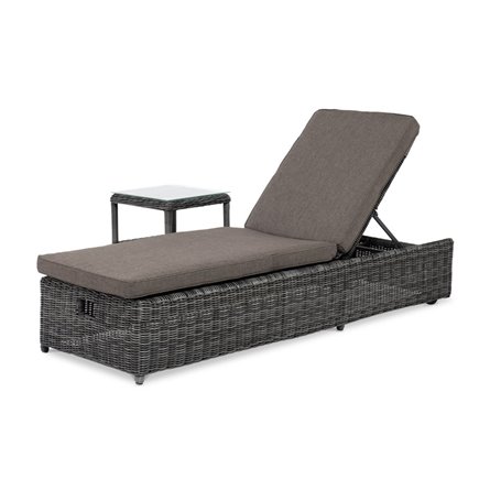 "Рим" комплект шезлонг со столиком, цвет графит