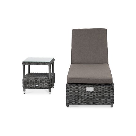 "Рим" комплект шезлонг со столиком, цвет графит