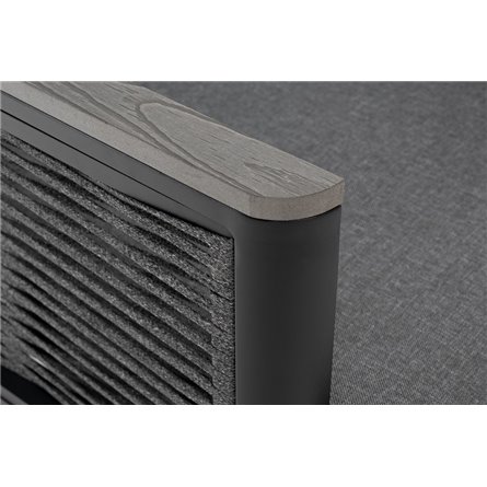 "Сан Ремо" кресло плетеное из роупа садовое, каркас алюминий темно-серый, роуп серый, ткань серая