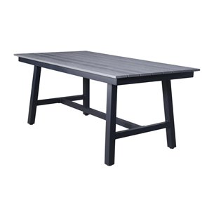 "Сан Ремо" стол обеденный из ДПК, каркас алюминиевый темно-серый