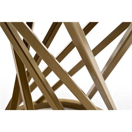 "Сантьяго" журнальный стол из HPL круглый Ø40 H55, каркас из стали золотой, цвет столешницы "серый гранит"