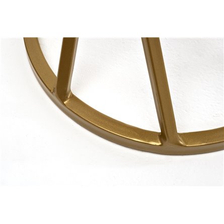 "Сантьяго" журнальный стол из HPL круглый Ø40 H55, каркас из стали золотой, цвет столешницы "серый гранит"