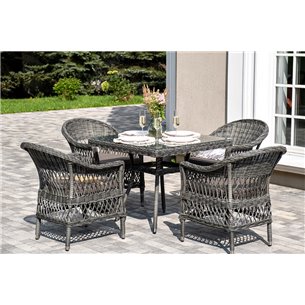"Сицилия" обеденная группа плетеная, цвет графит