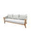"Сидней" диван 3-местный плетеный из роупа, основание тик, каркас алюминий бежевый, роуп бежевый, ткань бежевая