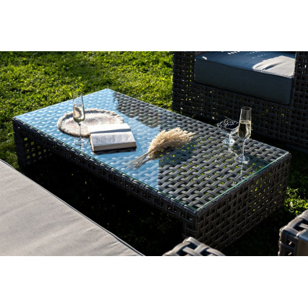 "Тито" лаунж-зона из искусственного ротанга, цвет серый