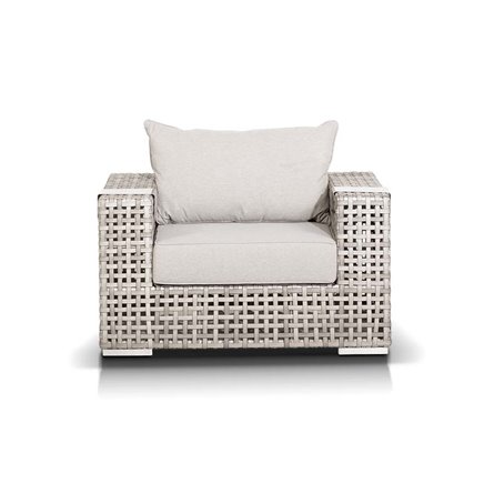 "Тито" лаунж-зона из искусственного ротанга, цвет серый