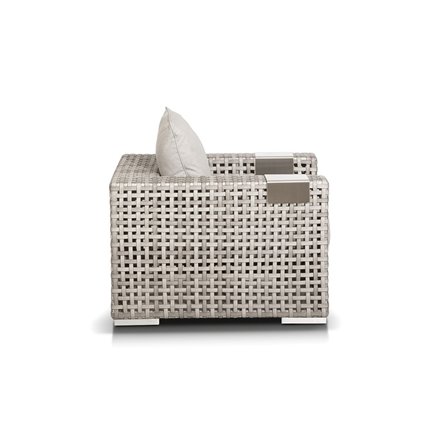 "Тито" лаунж-зона из искусственного ротанга, цвет серый