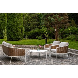 "Тоскана" лаунж-зона из искусственного ротанга, цвет соломенный