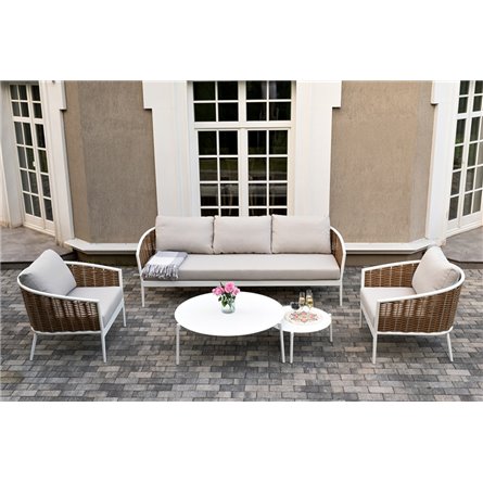 "Тоскана" лаунж-зона из искусственного ротанга, цвет соломенный