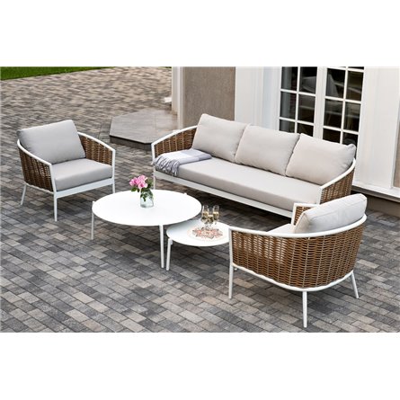 "Тоскана" лаунж-зона из искусственного ротанга, цвет соломенный