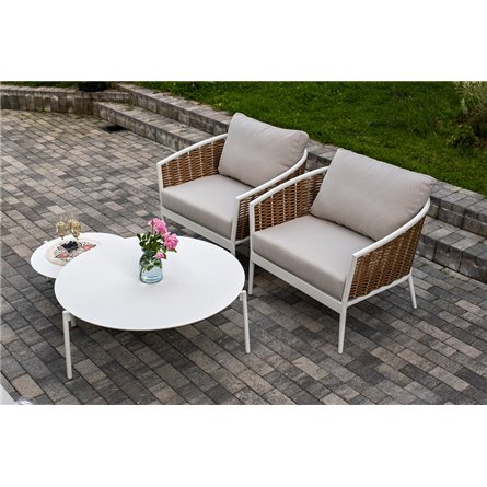 "Тоскана" лаунж-зона из искусственного ротанга, цвет соломенный