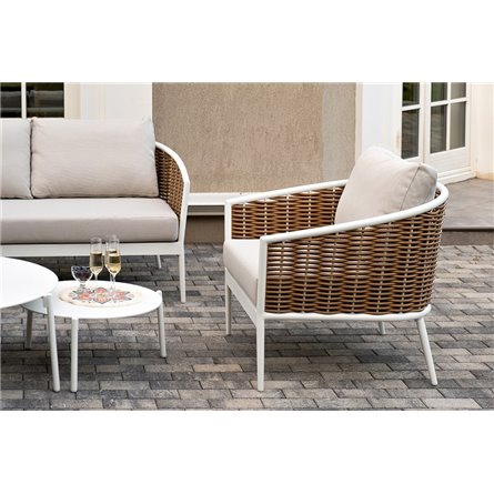 "Тоскана" лаунж-зона из искусственного ротанга, цвет соломенный