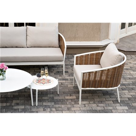 "Тоскана" лаунж-зона из искусственного ротанга, цвет соломенный