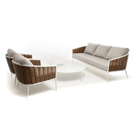 "Тоскана" лаунж-зона из искусственного ротанга, цвет соломенный