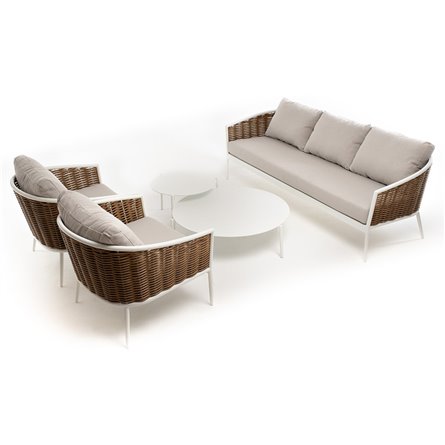 "Тоскана" лаунж-зона из искусственного ротанга, цвет соломенный