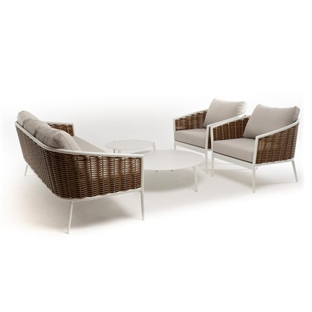 "Тоскана" лаунж-зона из искусственного ротанга, цвет соломенный