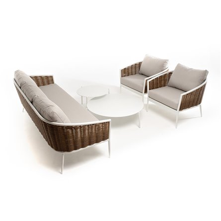 "Тоскана" лаунж-зона из искусственного ротанга, цвет соломенный