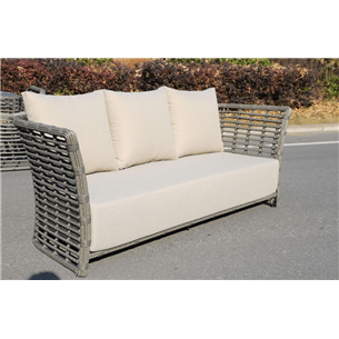 "Валенсия" диван из искусственного ротанга трехместный, цвет серый