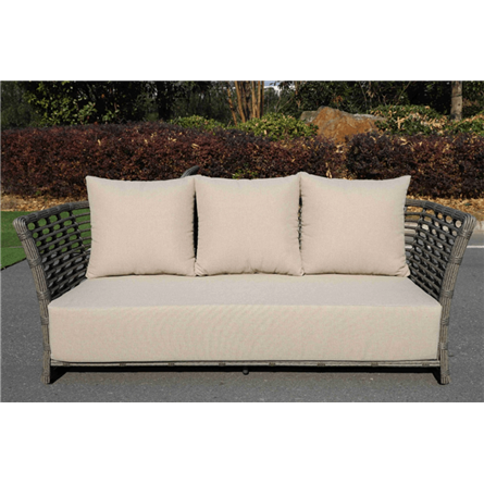 "Валенсия" диван из искусственного ротанга трехместный, цвет серый